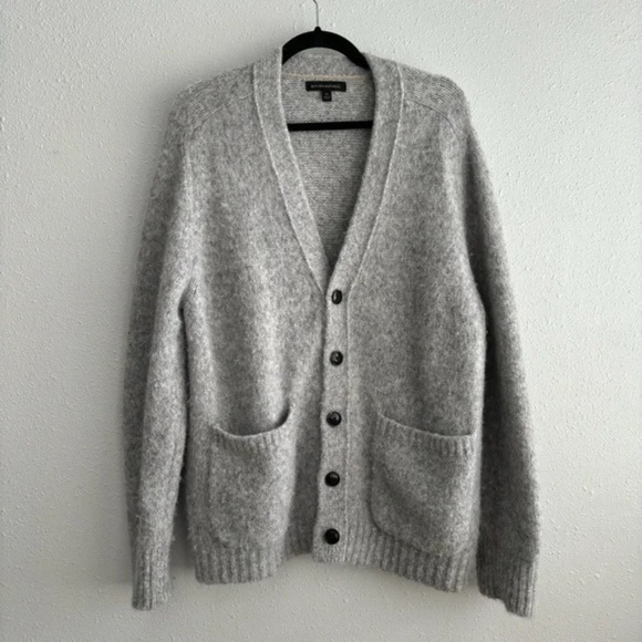 Banana Republic Alpaca Blend Oversized Heather Grey Cardigan with Pockets - Picture 6 of 7